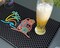 Tiki Bar Mats for Countertop 18 x 12 Tiki Bar Decor Mat Unique Tiki Man Warrior Design, Surfboard Welcome Greeting, Wave, Palm Tree, and Sunset Tiki Decor, Outdoor Tiki Bar Sign and Luau Party Decorations